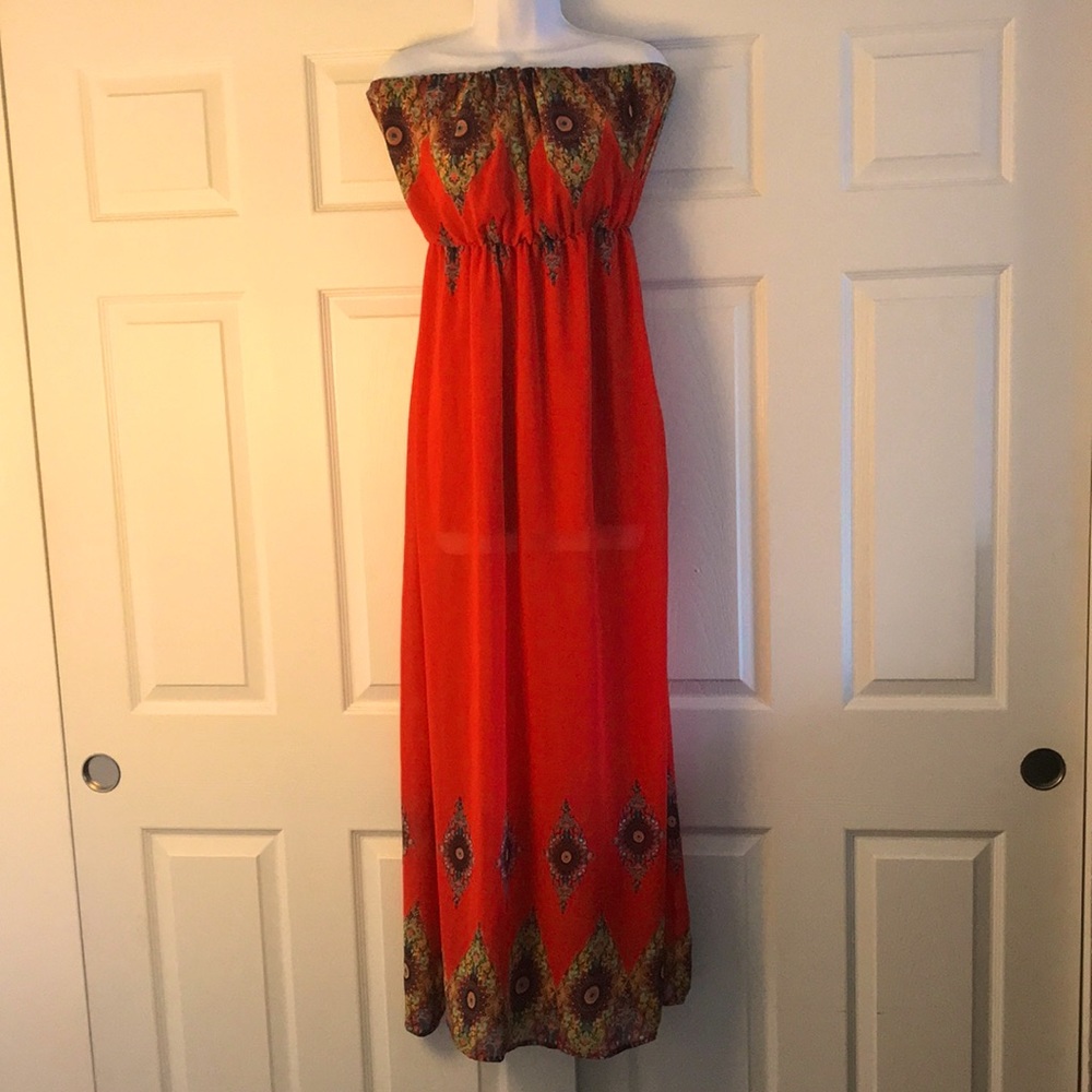 Strapless maxi dress